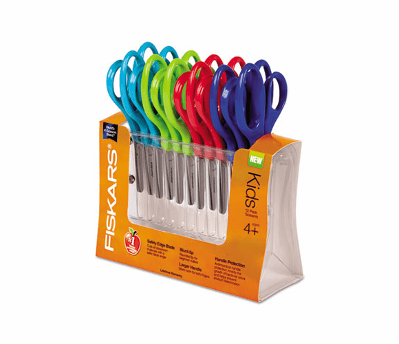 FSK95017197 Children's Safety Scissors, Blunt, 5 in. Length, 1-3/4 in. Cut, 12/Pack By FISKARS MANUFACTURING CORP