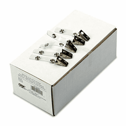 GBC1122897 Badge Clip with Mylar Strap, Card-Size Laminating Pouchs, Silver, 100/Box By GBC-COMMERCIAL & CONSUMER GRP