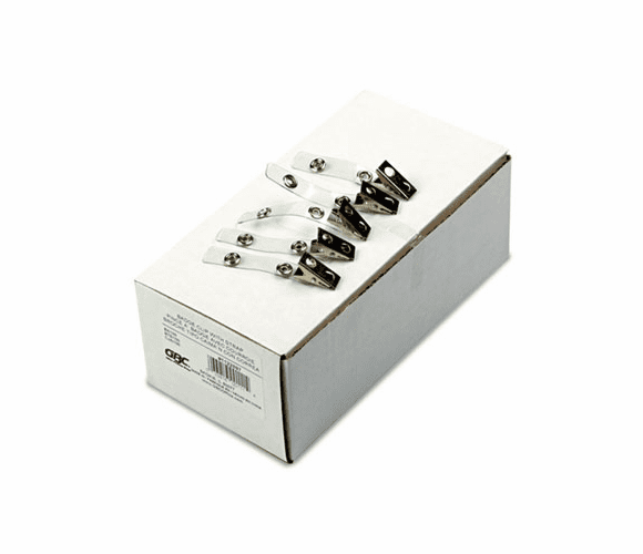 GBC1122897 Badge Clip with Mylar Strap, Card-Size Laminating Pouchs, Silver, 100/Box By GBC-COMMERCIAL & CONSUMER GRP