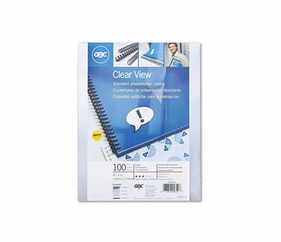 GBC2020034 Clear View Presentation Binding System Cover, 11 x 8-1/2, Clear, 100/Box By SWINGLINE