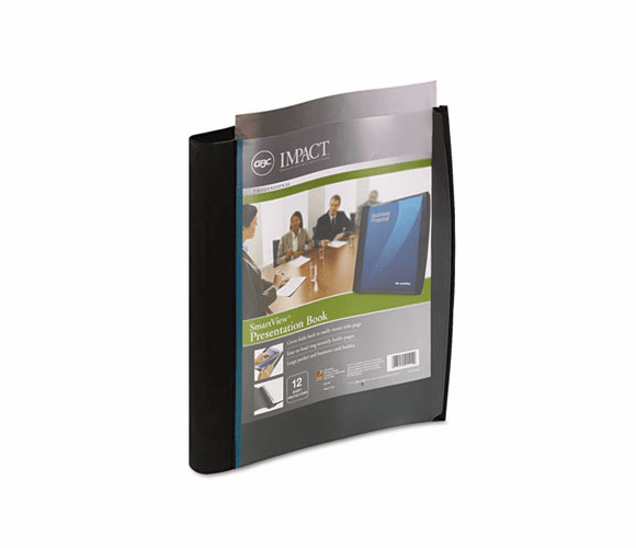 GBC21514 Smart-View Multi-Ring Presentation Book, 12 Letter-Size Sleeves, Black/Blue By WILSON JONES CO.