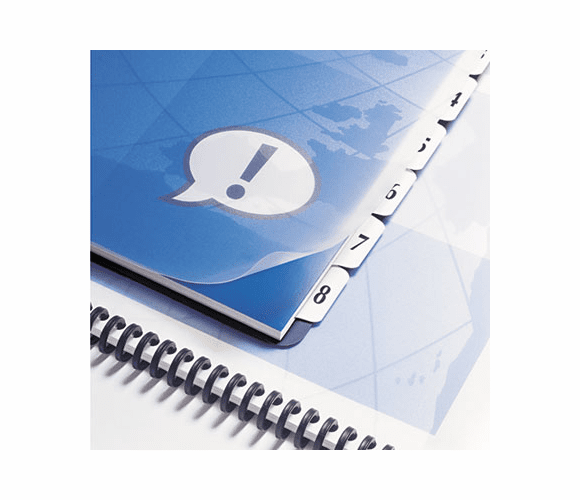 GBC25161 Unpunched Numbered Index Tabs, 8-Tab, 1-8, 9 x 11, White, 8/Set By SWINGLINE