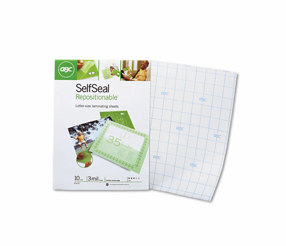 GBC3747410 SelfSeal Repositionable Laminating Sheets, 3mm., 9 x 12, 10/Pack By SWINGLINE