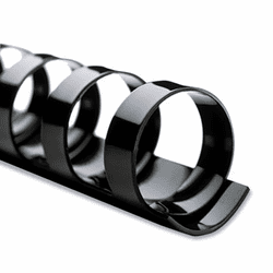 GBC4000020 CombBind Standard Spines, 1/4" Diameter, 25 Sheet Capacity, Black, 100/Box By SWINGLINE