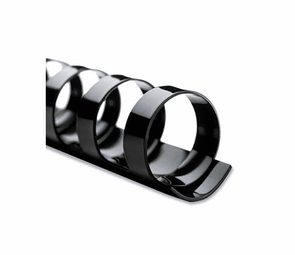 GBC4000020 CombBind Standard Spines, 1/4" Diameter, 25 Sheet Capacity, Black, 100/Box By SWINGLINE