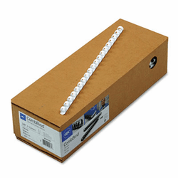 GBC4000038 CombBind Standard Spines, 3/8" Diameter, 55 Sheet Capacity, White, 100/Box By SWINGLINE