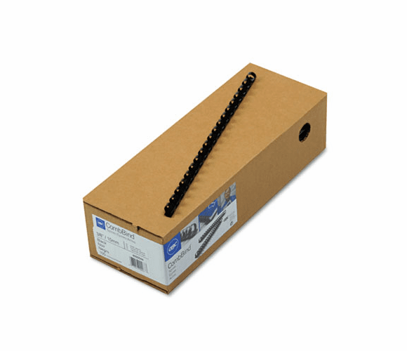 GBC4000044 CombBind Standard Spines, 3/8" Diameter, 55 Sheet Capacity, Black, 100/Box By SWINGLINE