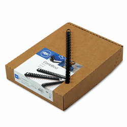 GBC4000068 CombBind Standard Spines, 1/2" Diameter, 85 Sheet Capacity, Black, 100/Box By SWINGLINE