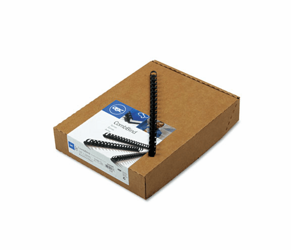 GBC4000068 CombBind Standard Spines, 1/2" Diameter, 85 Sheet Capacity, Black, 100/Box By SWINGLINE