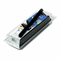 GBC4090052 CombBind Standard Spines, 3/4" Diameter, 150 Sheet Capacity, Black, 25/Box By SWINGLINE