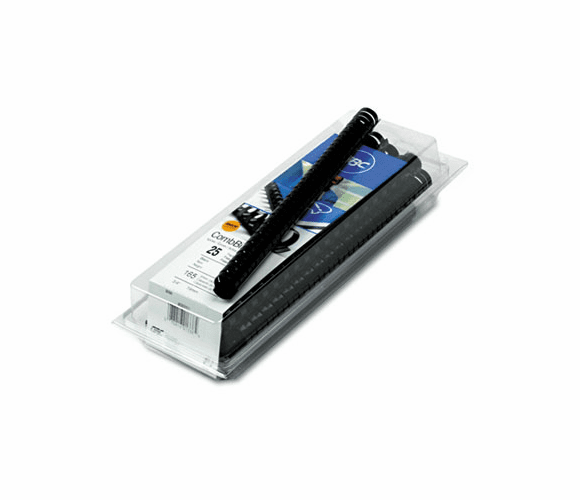 GBC4090052 CombBind Standard Spines, 3/4" Diameter, 150 Sheet Capacity, Black, 25/Box By SWINGLINE