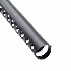 GBC4090306 CombBind Premium Matte Spines, 1/4" Diameter, 25 Sheet Capacity, Black, 100/Pack By SWINGLINE