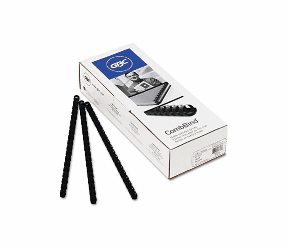 GBC4090308 CombBind Premium Matte Spines, 3/8" Diameter, 55 Sheet Capacity, Black, 100/Pack By SWINGLINE