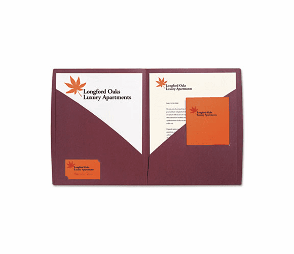 GBC55516 IMPACT Designer Two-Pocket Folder, 11 x 8-1/2, Burgundy, 5/Pack By GBC-COMMERCIAL & CONSUMER GRP