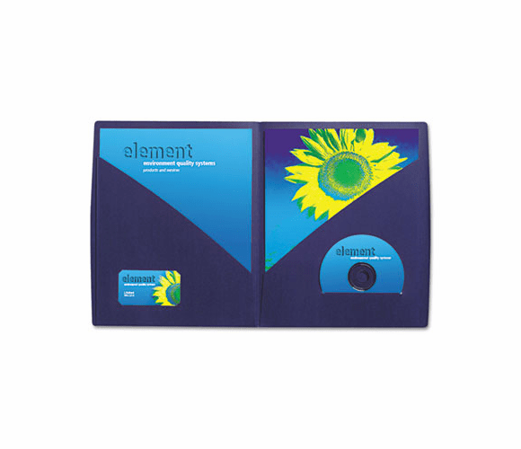 GBC55517 IMPACT Designer Two-Pocket Folder, 11 x 8-1/2, Navy, 5/Pack By GBC-COMMERCIAL & CONSUMER GRP