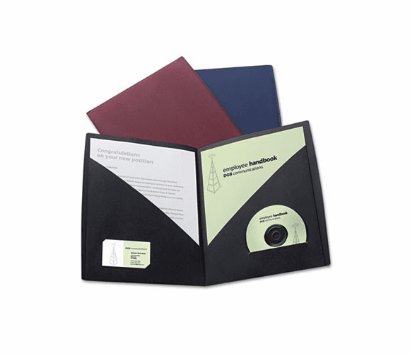 GBC55518 IMPACT Designer Two-Pocket Folder, 11 x 8-1/2, Black, 5/Pack By GBC-COMMERCIAL & CONSUMER GRP