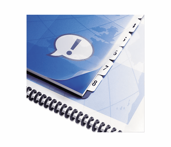 GBC9675045 Customizable Index Tabs For Binding Systems, 8-Tab, Letter, White By SWINGLINE