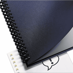 GBC9742490 Leather Look Binding System Covers, 11 x 8-1/2, Navy/Navy, 100 Sets/Box By SWINGLINE