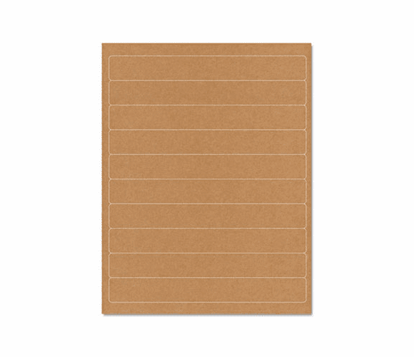 GDP00095 Brown Kraft Printer Labels, 1 x 8, Permanent Adhesive, 250/Pack By SUSTAINABLE GROUP