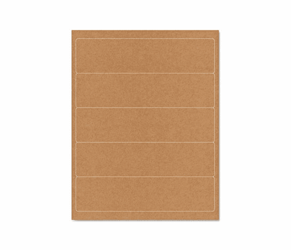 GDP00097 Brown Kraft Printer Labels, 2 x 8, Permanent Adhesive, 125/Pack By SUSTAINABLE GROUP