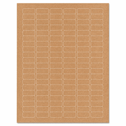 GDP00112 Brown Kraft ReTab Printer Labels, 1-1/8 x 1/2, Permanent Adhesive, 3000/Pack By SUSTAINABLE GROUP