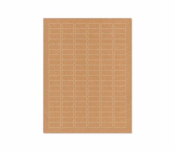 GDP00112 Brown Kraft ReTab Printer Labels, 1-1/8 x 1/2, Permanent Adhesive, 3000/Pack By SUSTAINABLE GROUP