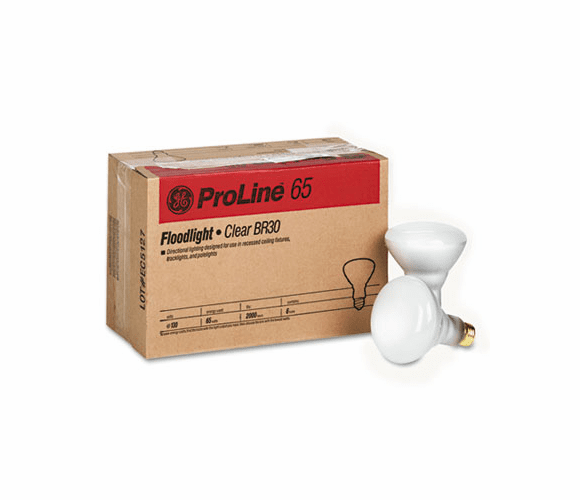 GEL24705 Incandescent Indoor Floodlight Bulbs w/Reflector, 65 Watts, 130 Volt, 6/Carton By GENERAL ELECTRIC CO.