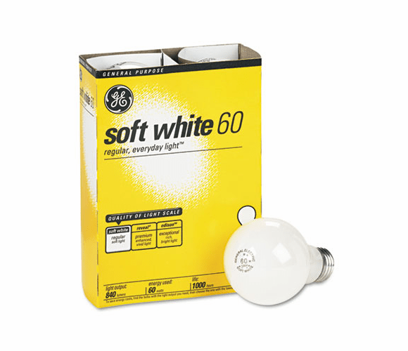 GEL41028 Incandescent Globe Bulbs, 60 Watts, 4/Pack By GENERAL ELECTRIC CO.