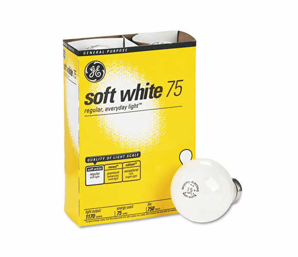 GEL41032 Incandescent Globe Bulbs, 75 Watts, 4/Pack By GENERAL ELECTRIC CO.