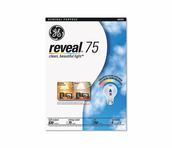 GEL48689 Incandescent Globe Bulbs, 75 Watts By GENERAL ELECTRIC CO.