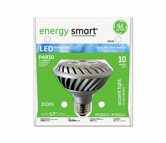 GEL75376 LED Light Bulb, 10 Watt, PAR30 Reflector By GENERAL ELECTRIC CO.