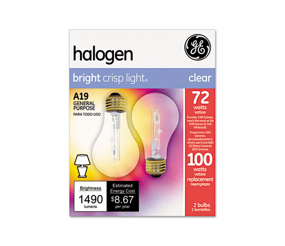 GEL78798 Halogen Bulb, Globe, 72 Watts, 2/Pack By GENERAL ELECTRIC CO.