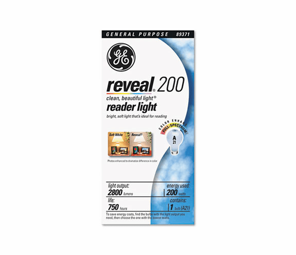 GEL89371 Incandescent Globe Bulbs, 200 Watts By GENERAL ELECTRIC CO.