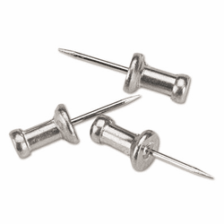GEMCPAL4 Aluminum Head Push Pins, Aluminum, Silver, 1/2", 100/Box By ADVANTUS CORPORATION