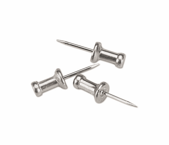 GEMCPAL4 Aluminum Head Push Pins, Aluminum, Silver, 1/2", 100/Box By ADVANTUS CORPORATION