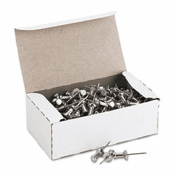 GEMCPAL5 Aluminum Head Push Pins, Aluminum, Silver, 5/8", 100/Box By ADVANTUS CORPORATION