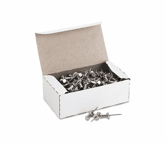 GEMCPAL5 Aluminum Head Push Pins, Aluminum, Silver, 5/8", 100/Box By ADVANTUS CORPORATION