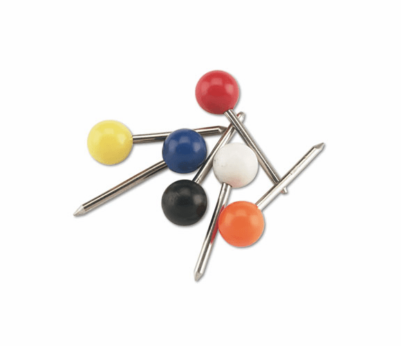 GEMMTA Map Tacks, Plastic, Assorted, 3/8", 100/Box By ADVANTUS CORPORATION