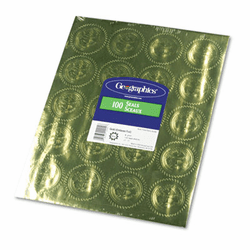 GEO20014 Gold Foil Embossed "Official Seal of Excellence" Seals, 100/Pack By GEOGRAPHICS