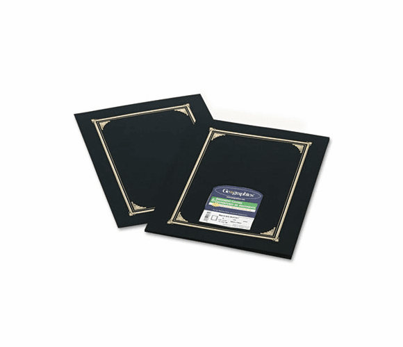 GEO45331 Certificate/Document Cover, 12-1/2 x 9-3/4, Black, 6/Pack By GEOGRAPHICS