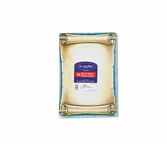 GEO46886 Design Paper, 24 lbs., Scroll, 8-1/2 x 11, Natural, 100/Pack By GEOGRAPHICS