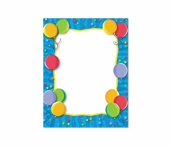 GEO46900 Design Paper, 24 lbs., Balloons, 8-1/2 x 11, White, 100/Pack By GEOGRAPHICS