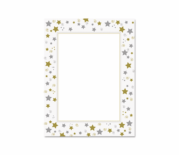 GEO47103 Design Paper, 24 lbs., Stars & Swirls, 8-1/2 x 11, White, 40/Pack By GEOGRAPHICS