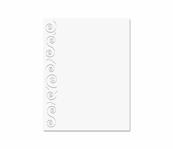 GEO47368 Design Paper, 24 lbs., Swirl, 8-1/2 x 11, White, 40/Pack By GEOGRAPHICS