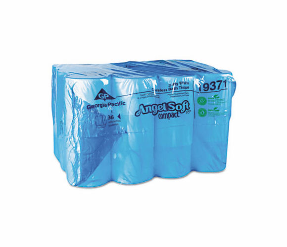 GEP19371CT Compact Coreless Bath Tissue, 2-Ply, White, 750 Sheets/Roll, 56/Carton By GEORGIA PACIFIC