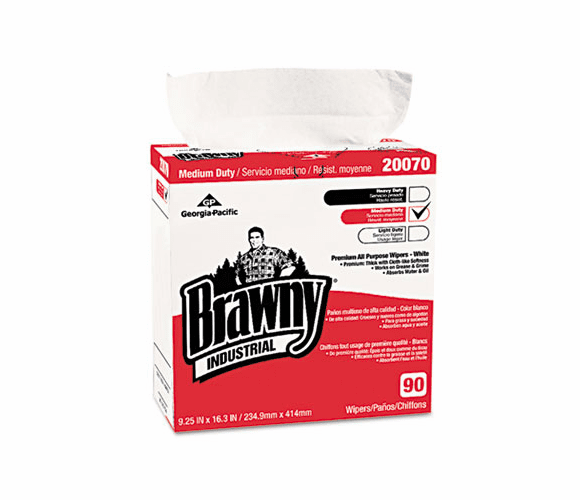GEP2007003 Medium-Duty Premium Wipes, 9-1/4 x 16-3/8, White, 90/Box By GEORGIA PACIFIC