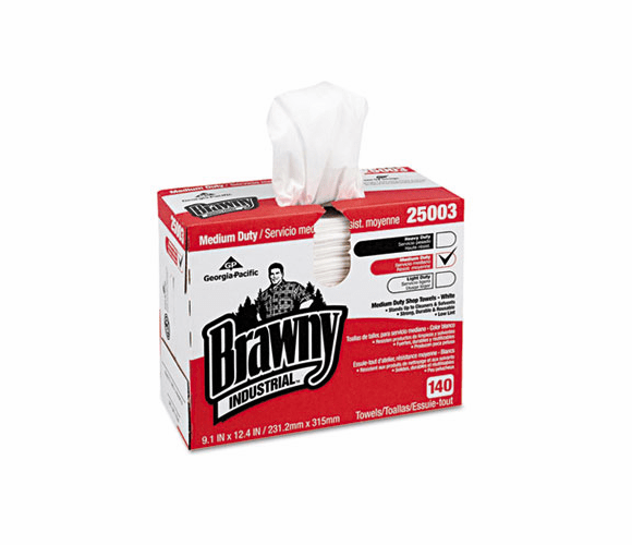 GEP25003CT Medium Duty Shop Towels, 9 1/10 x 12 2/5, 140/Box, 10/Carton By GEORGIA PACIFIC