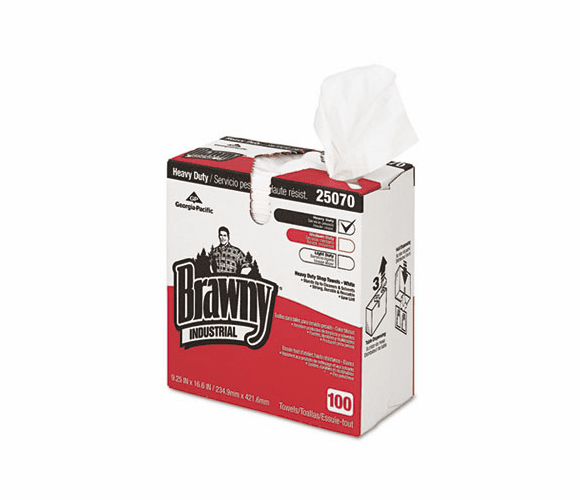 GEP25070 Heavy Duty Shop Towels, Cloth, 9-1/8 x 16-1/2, 100/Box By GEORGIA PACIFIC