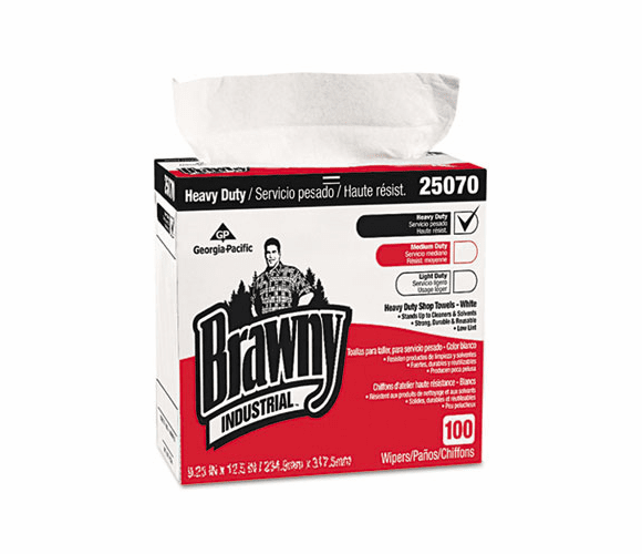 GEP25070CT Heavy Duty Shop Towels, 9 1/8 x 16 1/2, 100/Box, 5/Carton By GEORGIA PACIFIC