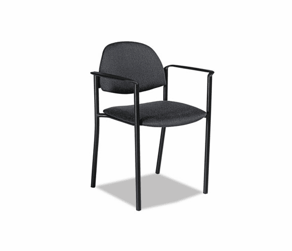 GLB2171BKPB04 Comet Series Stacking Arm Chair, Gray Polypropylene Fabric, 3/Carton By GLOBAL INDUSTRIES, INC.